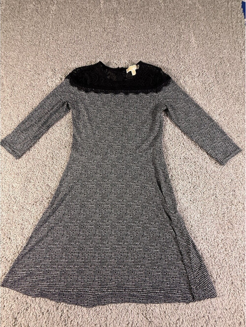 Michael Kors Womens Stretch Mini Dress Size Small Black and White